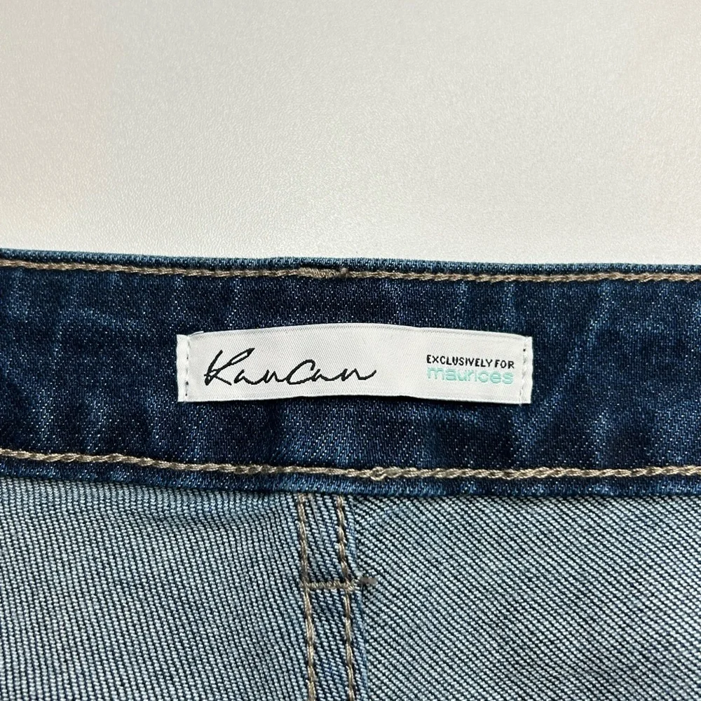 Kancan 90s Boyfriend‎ Jeans Size 14 Stretch Denim Whiskers Comfort Office 37x29